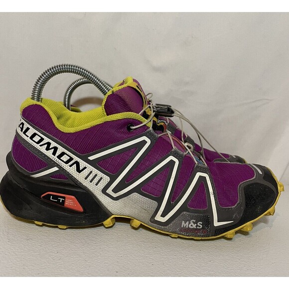 Salomon Speedcross 3 Athletic Trail Running Shoes Purple/Volt Women’s Size 8.5 - Picture 1 of 8